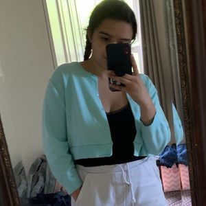 Light blue cropped sweater